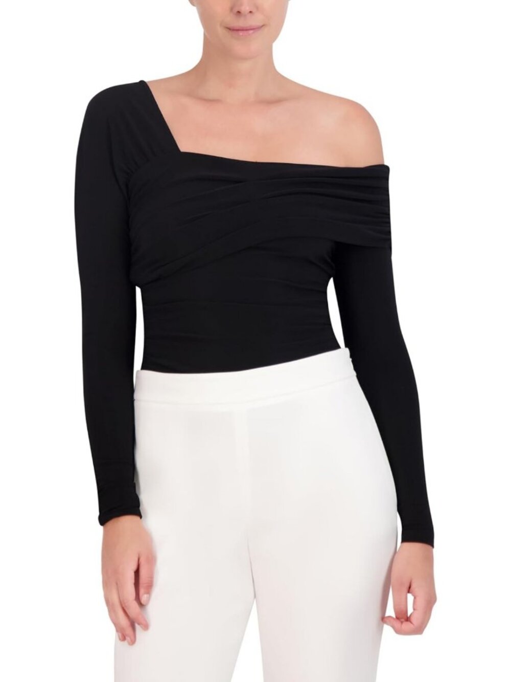 Chic Women's Long Sleeve Asymmetrical Knit Top - Stylish & Versatile Fashion
